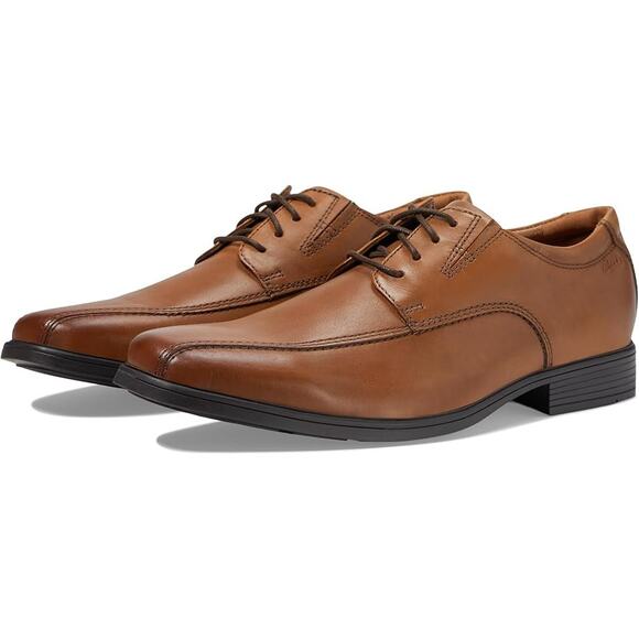 Clarks Mens Tilden Walk Lace Up Oxfords US 11 Wide EU 44.5 Brown Leather NIB - Picture 1 of 12